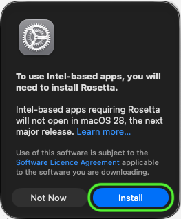 Rosetta Install Required